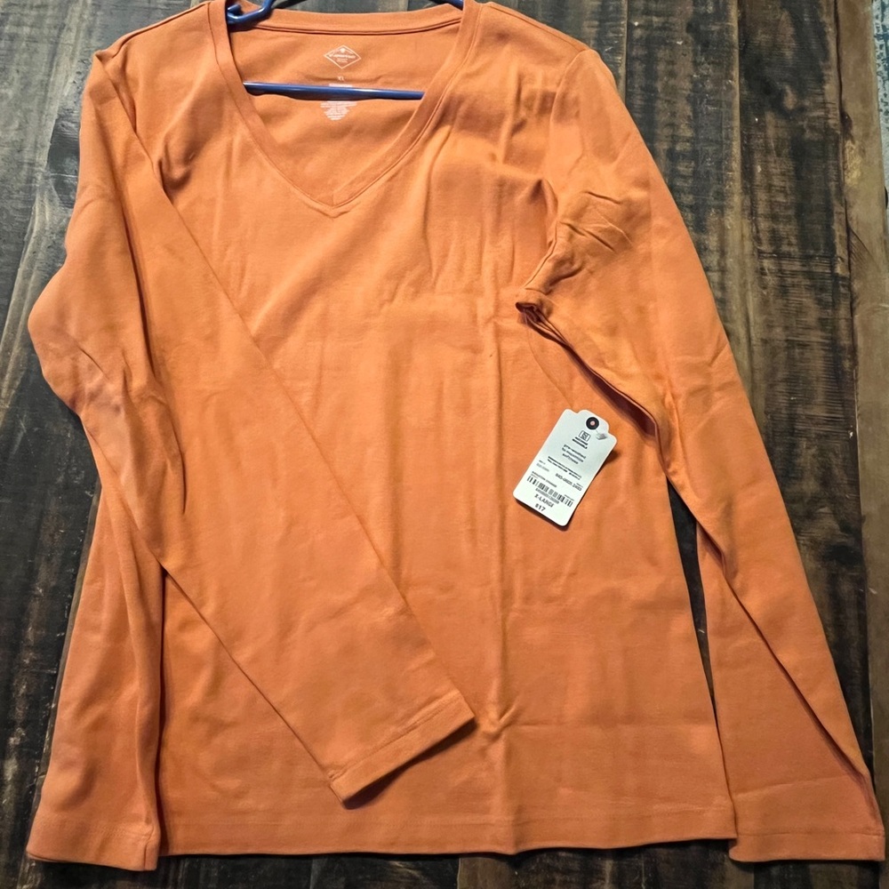 St. John's Bay Womens V Neck Long Sleeve T-Shirt